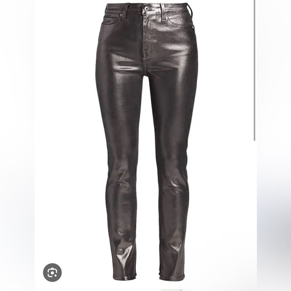 Jonathan Simkhai Rae High Rise Jeans in Coated Metallic NWT - Picture 2 of 9